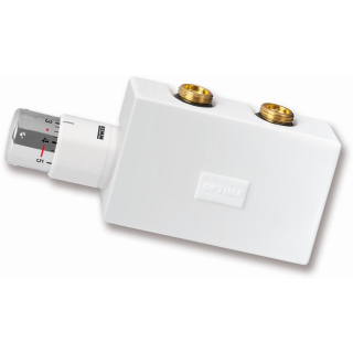 Thermostat-Multiblock Eck Optima PURLINE, 1/2AGx3/4AG EURO, Mittelgrau perlm