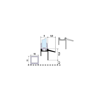 Abtropfdichtung Duka1000 mm, zu Trennwand (GUMT858 )