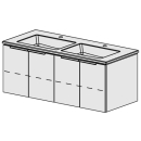 Möbel Glano Ceram Cube 121 cm B :121 / H :49.2 / T :...