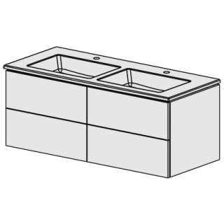 Möbel Glano Ceram Cube 121 cm B:121 / H:49.2 / T:51.5 cm