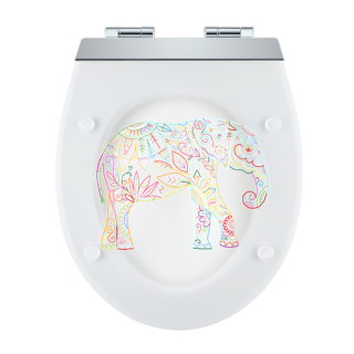 diaqua® WC-Sitz Menton LED Slow Down Elephant - MDF - FSC® 100% 41.9 - 46.6 X 36.5 CM 36