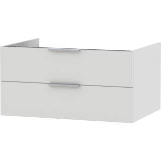 Unterschrank mit 2 Schubladen OPTIMA X OU2S840M7004 800x400x545mm, UV-Lack weiss glänzend