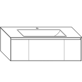 Waschtischverbau Burgbad RC 40 B 1217 mm, H 412 mm, T 490 mm