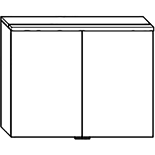 Spiegelschrank Optima L SPIP080 Anthrazit Hochglanz, B 800 mm, T 170 mm