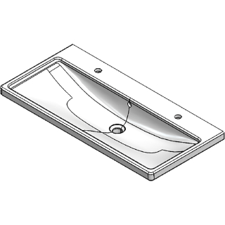 Waschtisch Burgbad SYSTEM KBAQ103 2 Hl, m. ÜL, B 1030 mm, T 490 mm