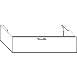 Waschtischunterschrank Burgbad SYSTEM WUNQ100 B 1000 mm, H 240 mm, T 540 mm, 1 L