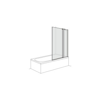 Falttrennwand DuscholuxOptima 6, 2-flüg.,1.Teil fix2.Teil 180° schwenkbarBreite 70 cm...