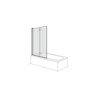 Falttrennwand DuscholuxOptima 6, 2-flügelig1.Teil 180° schwenkbarBreite 70 cm, Band l...