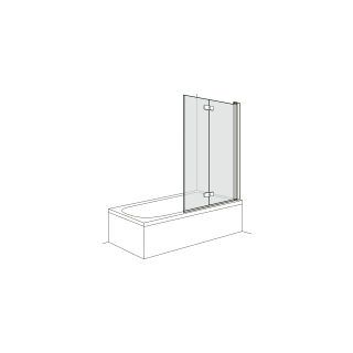 Falttrennwand DuscholuxOptima 6, 2-flügelig1.Teil 180° schwenkbarBreite 80 cm, Band r...