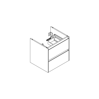 Waschtischmöbel Alterna zero sBreite 56,4 cm, Höhe 55 cmTiefe 47,8 cm2 Schubladen