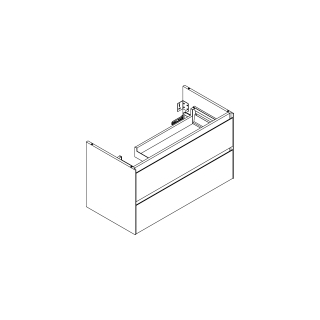 Waschtischmöbel Alterna zero sBreite 96,4 cm, Höhe 55 cmTiefe 47,8 cm2 Schubladen