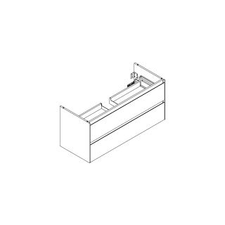 Waschtischmöbel Alterna zero sBreite 121,4 cm, Höhe 55 cmTiefe 47,8 cm2 Schubladen