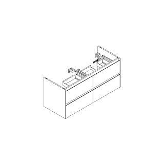 Waschtischmöbel Alterna zero sBreite 121,4 cm, Höhe 55 cmTiefe 47,8 cm4 Schubladen