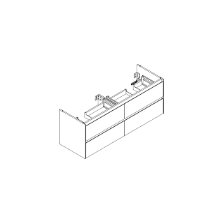 Waschtischmöbel Alterna zero sBreite 146,4 cm, Höhe 55 cmTiefe 47,8 cm4 Schubladen