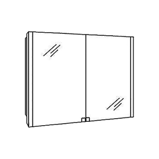 Spiegelschrank GLAMOUR 96 x 70 x 11 cm, Zintec/