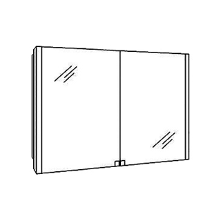 Spiegelschrank GLAMOUR 106 x 70 x 11 cm, Zintec/